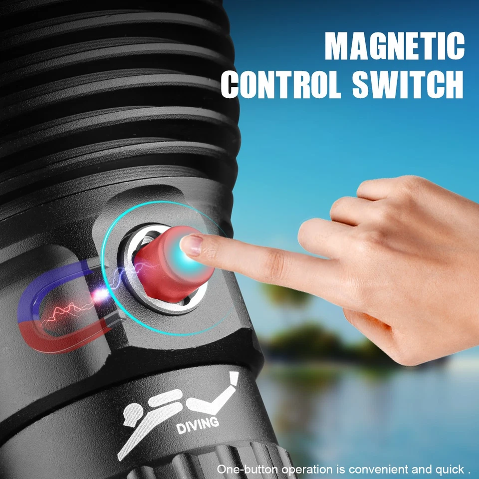 Super Bright Scuba Diving Flashlight Waterproof Underwater Dive Snorkeling Torch - Image 3 of 4