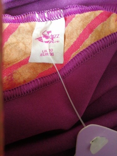 Ladies Tank Leotard By Le Jazz Hot Size S(10) Purple With Multi Panels. - Picture 7 of 10