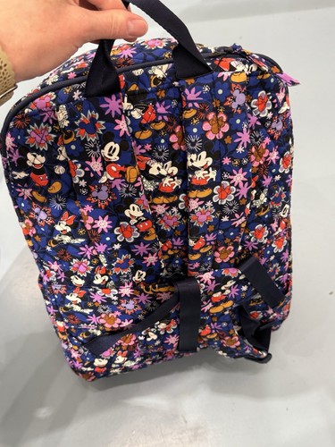 Vera Bradley Disney Mickey & Minnie Sweet Floral Blue Large Backpack NWT - Picture 2 of 6