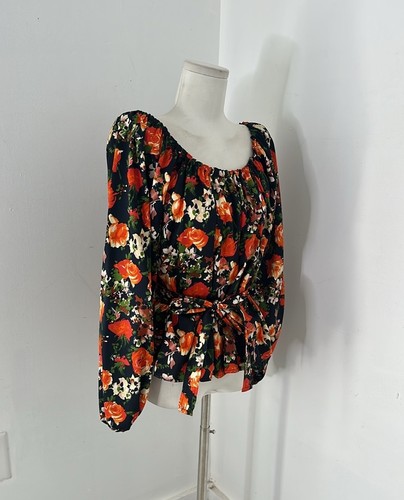 Vintage 70s Dark Floral 2 Piece Blouse And Maxi Set - Picture 5 of 6