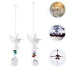 2Pcs Crystal Pendant Hummingbird Designed Crystal Hanging Pendants for Home