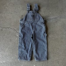 Vtg OshKosh Vestbak Union Made Sanforized USA Railroad Striped Overalls Kids 3t