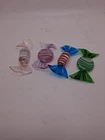 Murano Style Art Glass Wrapped Candy Pieces Lot of 4 Multicolor Vintage