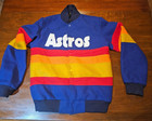 Women Houston Astros 1986 Kate Upton Rainbow Stripe Blue Fleece Jacket, Size M