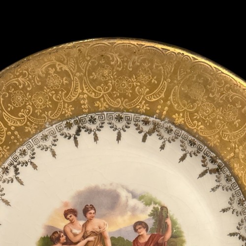 Signed Angelica Kauffman Cake Plate & Server 22 Kt Gold Warranted Superior China - Picture 5 of 14