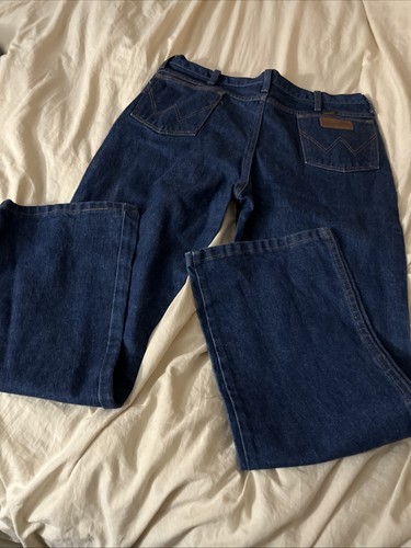 Wrangler Jeans Herren 38x32 Blau Denim Faded Cowboy Western Rodeo 47MWZ Bootcut - Bild 3 von 7