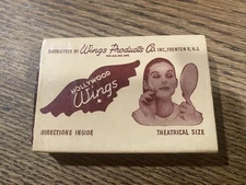 Vintage 1940’s Beauty Accessories Hollywood Wings Theatrical Size Open Box