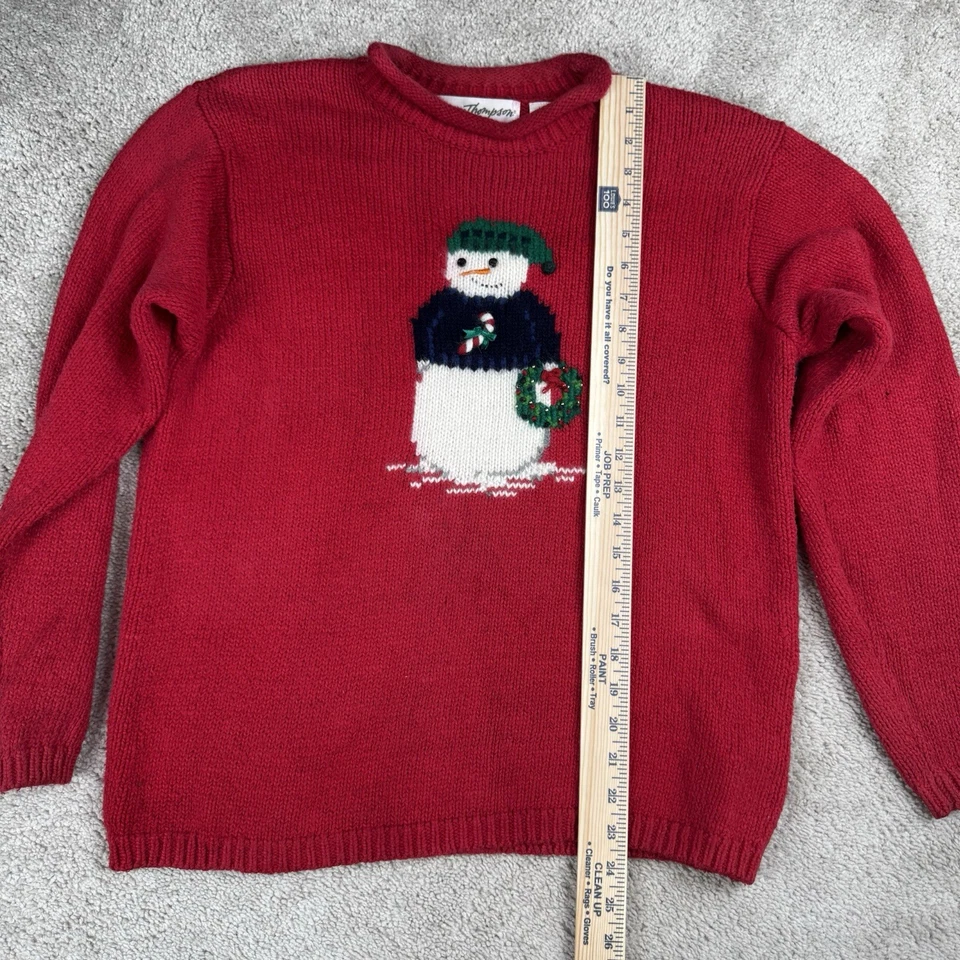 Suéter Norm Thompson Muñeco de Nieve Feo Navidad Vacaciones Invierno Festivo Tejido Talla L Foto 4 de 4
