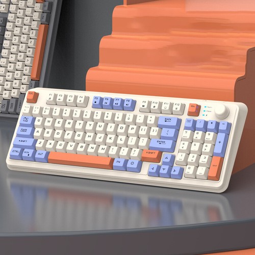 K94 Bluetooth 2.4G Mechanical Feel Gaming Keyboard RGB Light Wireless Keyboa DE - Afbeelding 12 van 27