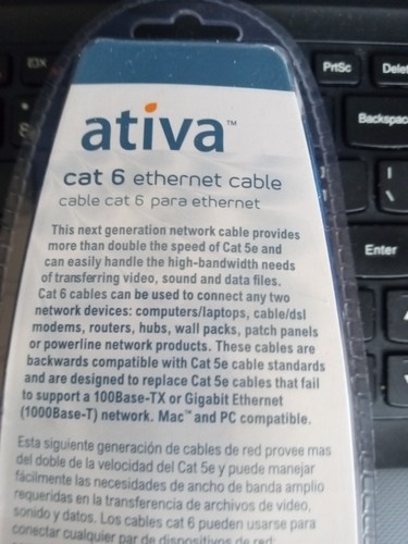 NEW Ativa Highspeed Ethernet Cable CAT 6 14ft Rj45 NIB - Photo 5/7