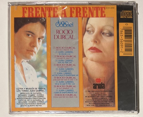 Frente a Frente Rocio Durcal Juan Gabriel 1994 RCA Ariola CD Sealed - Picture 2 of 6