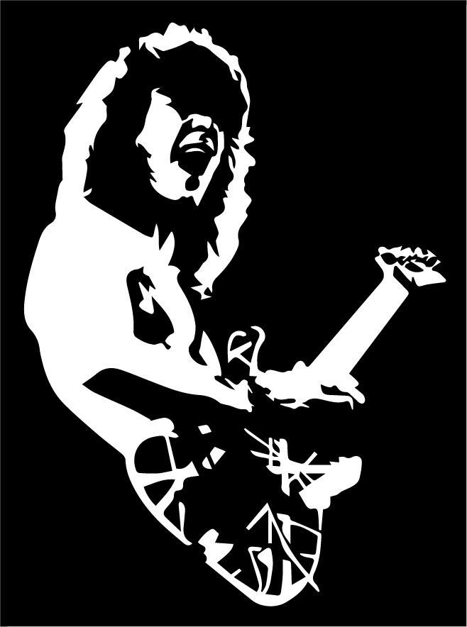 Eddie Van Halen VINYL DECAL bumper sticker, OU812, 5150, cd 4x5.5