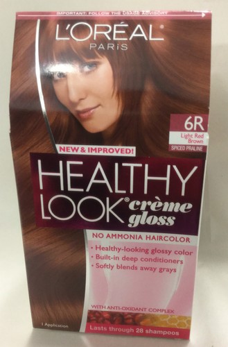 3XL'Oreal Healthy Look Creme Gloss Hair Color,LIGHT RED BROWN #6R SPICED PRALINE - Bild 4 von 9