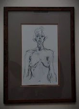 ALBERTO GIACOMETTI Bust Woman 1961 ORIGINAL LITHOGRAPH Mid-Century Modern FRAMED