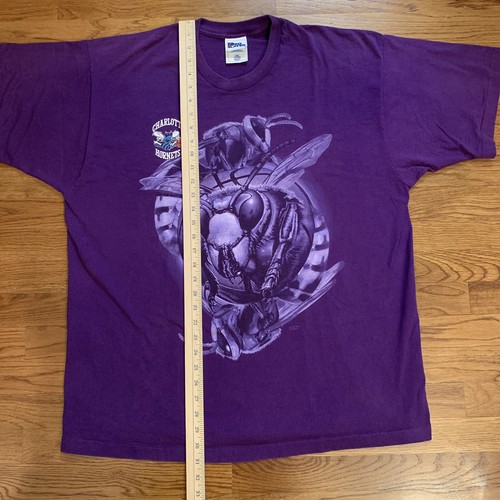 Vtg Charlotte Hornets Men Pro Player T-Shirt Hugo Bees USA Single Stitch Tee 2XL - Picture 10 of 16
