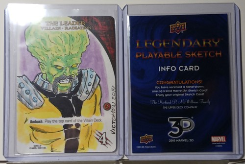 2015 UD Marvel 3D Playable DBG 1/1 Victomon Sketch The Leader - Picture 3 of 4