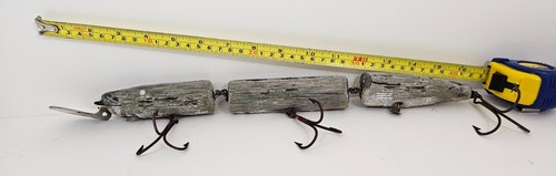 Antiguo señuelo Muskie de madera vintage 12" + - Imagen 1 de 7