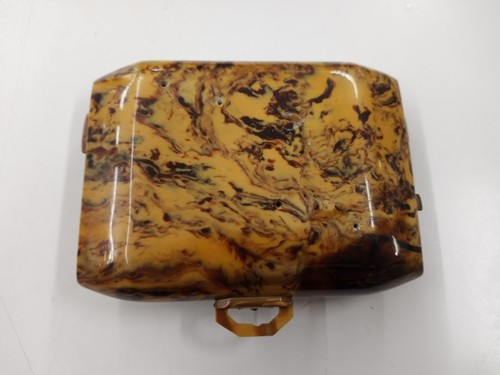 Vintage BAKELITE Travel Shaving Case 2 Lid Compartments with Comb. 4 Small Holes - Picture 6 of 6
