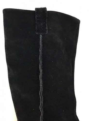 New Crocs Berryessa Boots Black Leather Suede Suede Women Boots Sz 4 - Picture 6 of 10
