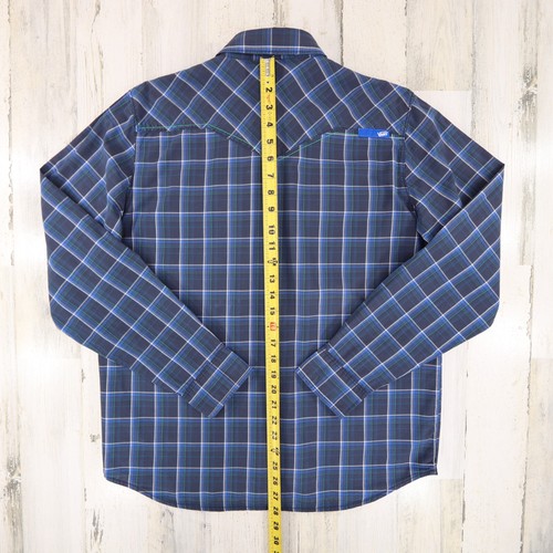 Vans Shirt Mens Medium Blue Lightweight Snap Front Long Sleeve Flap Pockets - Picture 8 of 11