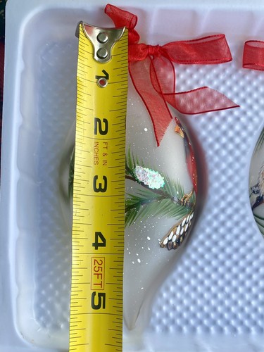 Vintage Dillards Zierleisten 3 Weihnachtsbaum Ornamente handbemalte Vögel Neu im Karton - Bild 5 von 8