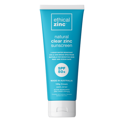 Ethical Zinc SPF50+ Natural Clear Zinc Sunscreen Sensitive & Reef Safe