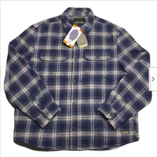 JACHS NEW YORK MEN'S FLANNEL PLAID QUILTED ITERIOR JACKET(BLUE/WHITE 2XL)NWT