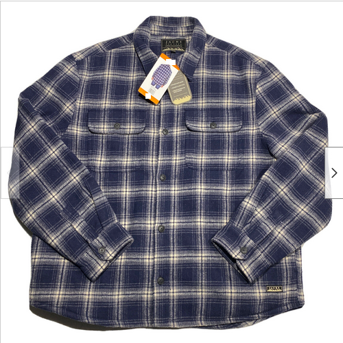 JACHS NEW YORK MEN'S FLANNEL PLAID QUILTED ITERIOR JACKET(BLUE/WHITE XXL)NWT - Picture 1 of 4