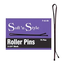 Soft N' Style Roller Pins 2-3/4" Black - Ball Pointed- 75 Hair Pins