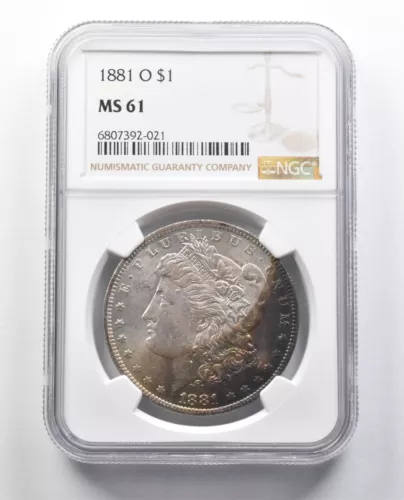 MS61 1881-O Morgan Silver Dollar NGC Beautifully Toned *2216