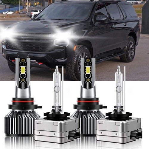 For Chevrolet Tahoe 2015-2020 9005 D3S LED HID Headlight Hi Low Beam Bulbs 6500K - Picture 2 of 12