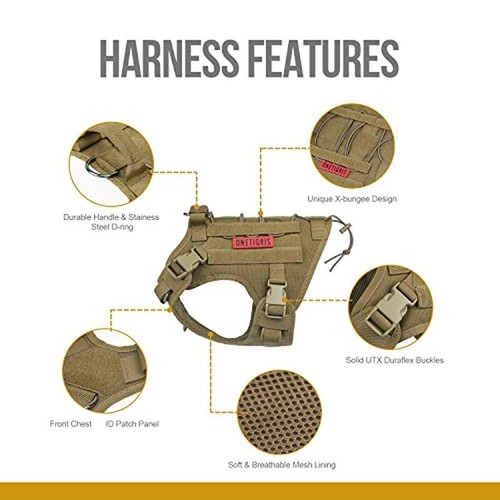 Tactical Dog Harness Adjustable Vest W/ MOLLE System Training & Control New - Picture 4 of 6
