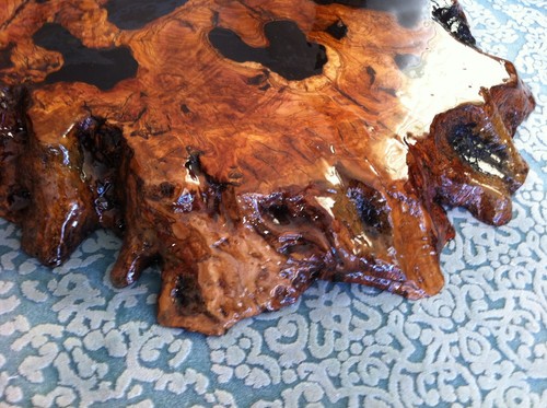 Large Olive Wood Rustic Coffee Table, Live Edge Unique Handmade Coffee Table - Picture 14 of 16