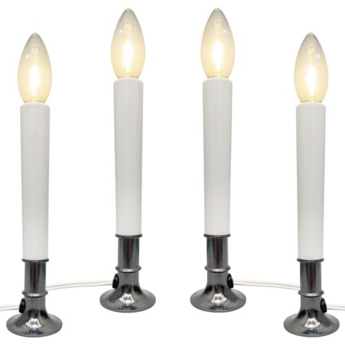 4 Pack Electric Window Candles with Sensor Dusk to Dawn, Christmas Window Can...
