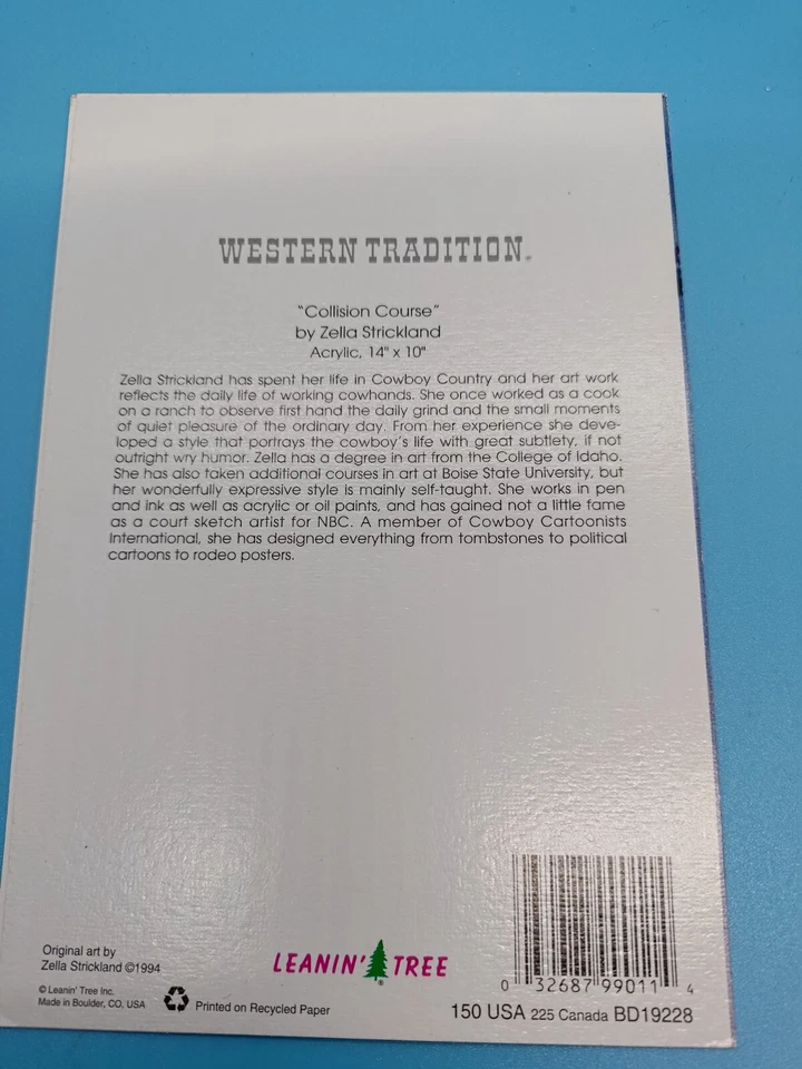 Leanin' Tree Western Tradition Collision Course By Zella Strickland B-Day Card - Image 2 of 4