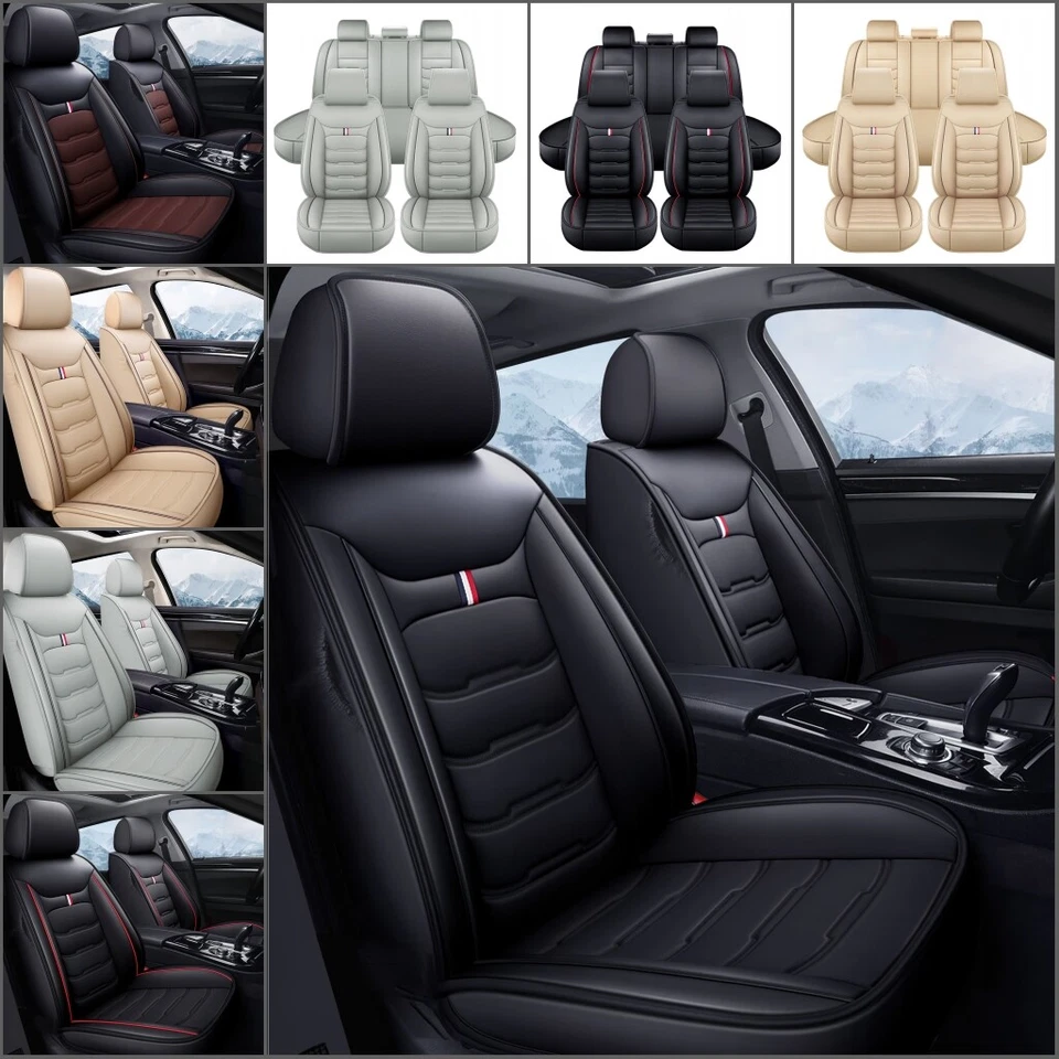 For Toyota Camry Car Seat Covers Leather 5-Seat Front Rear Protector Cushion Pad Foto 2 de 4