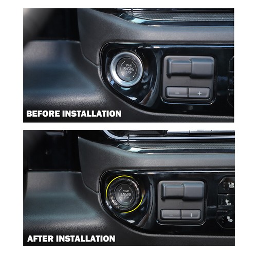 Carbon Fiber Engine Start Stop Button Trim Cover For Chevrolet Silverado 2022+ - Picture 2 of 8