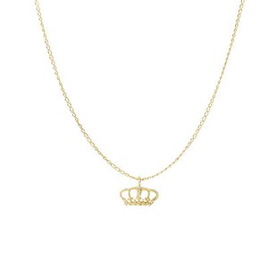 14kt Yellow Gold Small Crown Pendant Necklace 18 Cable Chain Ebay 14kt Yellow Gold Small Crown Pendant