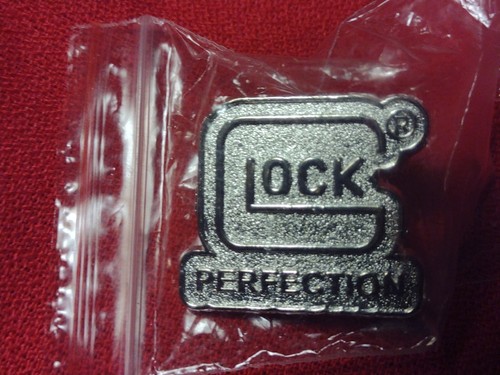 GLOCK PERFECTION Two Hat Vest Lapel Range-bag Pins SHOT-SHOW NOS NIP Silver 2 - Picture 7 of 10