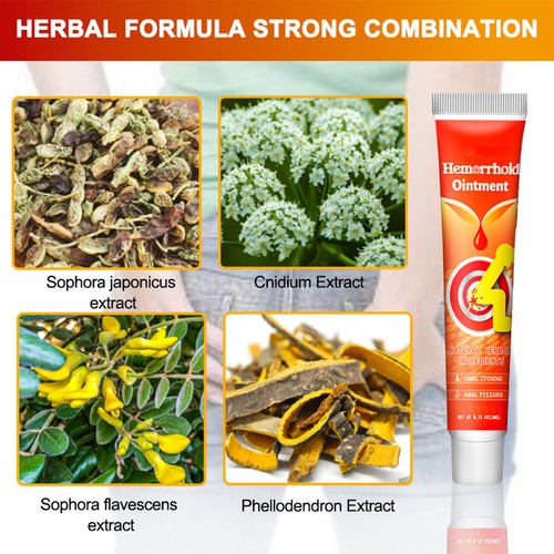 Hemorrhoid Ointment Natural Herbal Ingredients Rapid Relief Pain & Itching - Picture 2 of 8