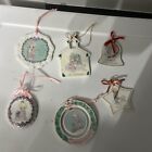 Lot of 6 Precious Moments flat Christmas Ornaments 1988-1992