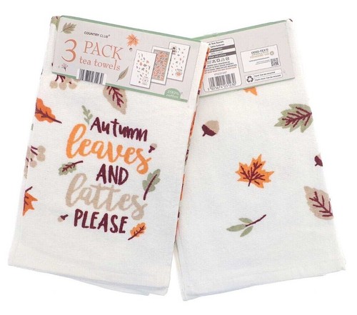 Pack of 3 Tea Towels 100% COTTON Country Kitchen Cloths Tea Towels - Picture 25 of 50