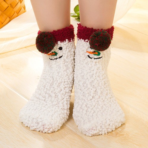 Cute Cartoon Unisex Coral Fleece Animal Warm Sleep Fluffy Winter Floor Socks NEW - Picture 9 of 17