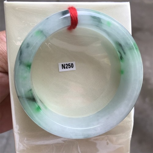 54mm Burma Natural Ice Green Jadeite Jade Bracelet Emerald Jade Bracelet Bangle - Picture 14 of 15