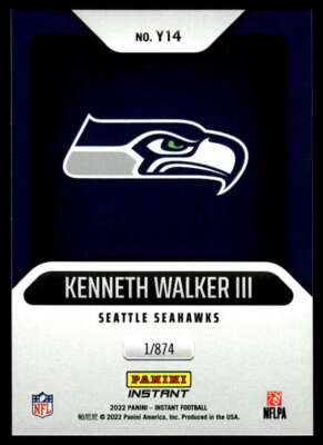 Kenneth Walker III 2022 Panini Instant Year One #14 RC