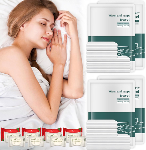 King Size Disposable Bed Sheets Set, 28 Pcs Travel Bedding with Towels & Covers - Picture 8 of 12