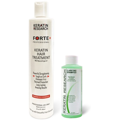 Keratin Research FORTE + Brazilian Keratin Hair Blowout Treatment 300ml Set - Picture 5 of 12