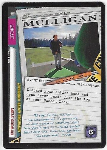 X-Files CCG Premiere (First Edition) - PR97-0005-INQ "Mulligan" Promo Card 1996 - Picture 2 of 4