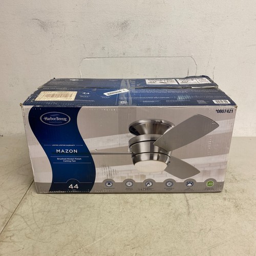 Harbor Breeze Mazon Brushed Nickel Finish Ceiling Fan 44 inch Model # 0807421 - Picture 2 of 24