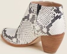 New Alberto Zago $450 White Python Effect Point Toe Western Booties Italy Eu 38